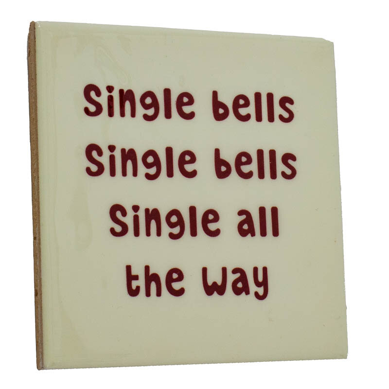 keramieken tegeltje single bells 10x10 cm kerstdecoratie