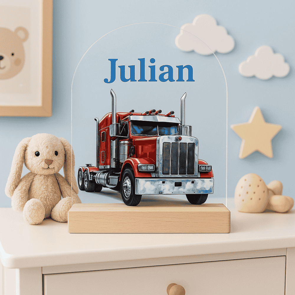 Amerikaanse Truck | Nachtlampje met eigen Naam | Vrachtwagen