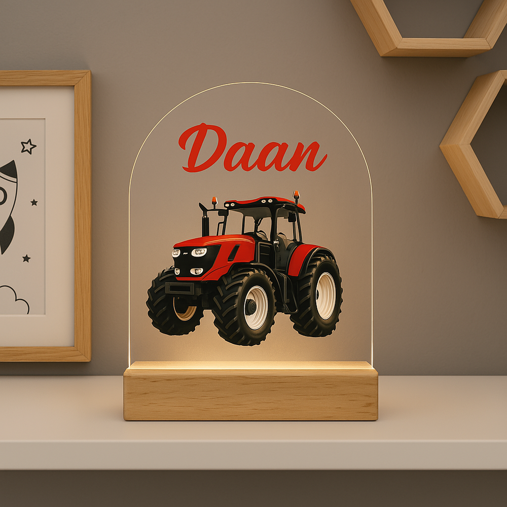 Tractor-|-Rode-trekker-|-Nachtlampje-met-eigen-Naam