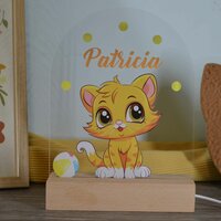 Klein katje | Nachtlampje met eigen naam | Leukkadostore.nl