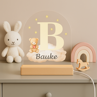 Nachtlampje Initiaal B met Naam &ndash; Beertje op Wolk