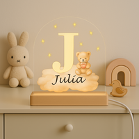 Nachtlampje met Naam en Initiaal J &ndash; Beertje op Wolk | Leukcadeaushop.nl