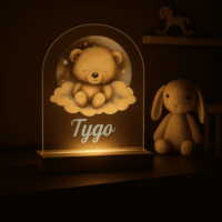 Slapend Beertje op Wolk met Maan nacht