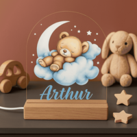 Beertje op Wolk met Maan en Sterren