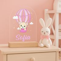 Luchtballon met Beertje | Nachtlampje met Naam | Meisje