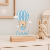 Luchtballon met Beertje | Nachtlampje met Naam | Jongen