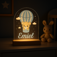 Luchtballon met Beertje | Nachtlampje met Naam | Jongen nacht