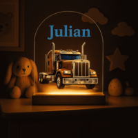 Amerikaanse Truck | Nachtlampje met eigen Naam | Vrachtwagen nacht