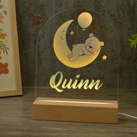 Slapend beertje | Nachtlampje met naam | Jongen