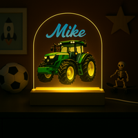 Tractor &ndash; Groen &ndash; Nachtlampje met Naam &ndash; Voor Kinderkamer nacht