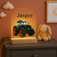 Tractor | Nachtlampje met eigen Naam | Fendt | Groen nacht