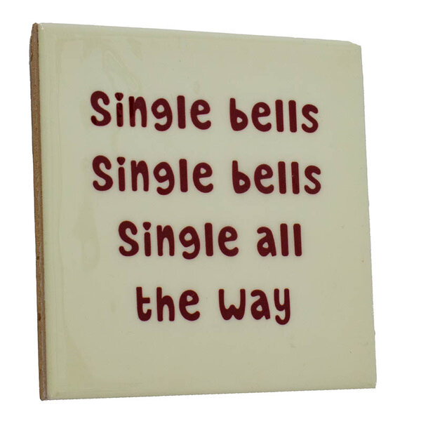 keramieken tegeltje single bells 10x10 cm kerstdecoratie