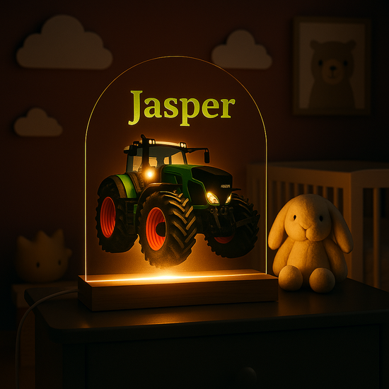 Tractor | Nachtlampje met eigen Naam | Fendt | Groen nacht