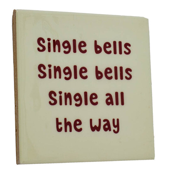 keramieken tegeltje single bells 10x10 cm kerstdecoratie