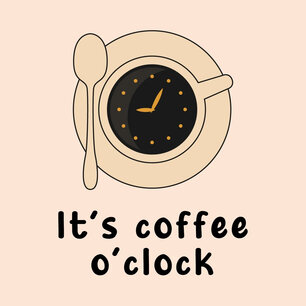 Tegeltje coffee o'clock Tegeltje coffee o'clock